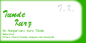 tunde kurz business card