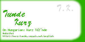 tunde kurz business card